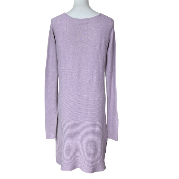 Peruvian Connection Lavender Purple Long Sleeve Tunic Sweater Dress Size L - Picture 3 of 5